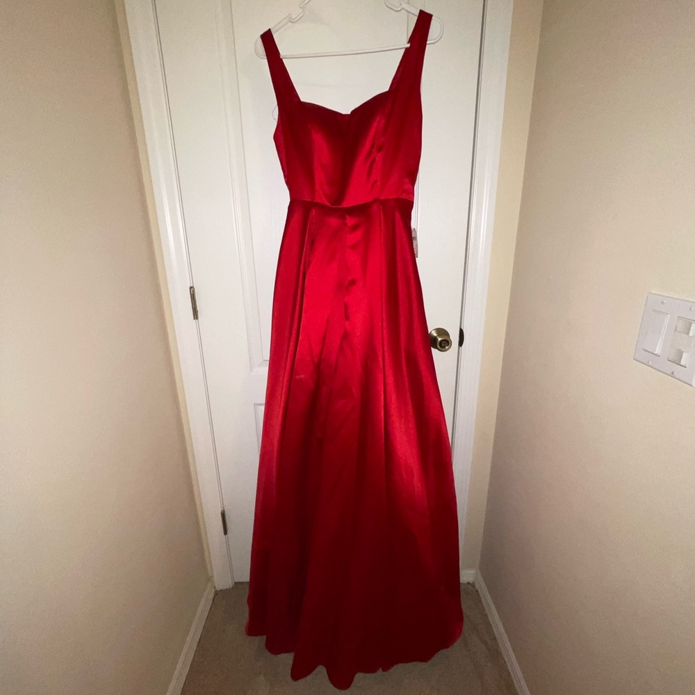 Gorgeous red lace up back Windsor prom dress